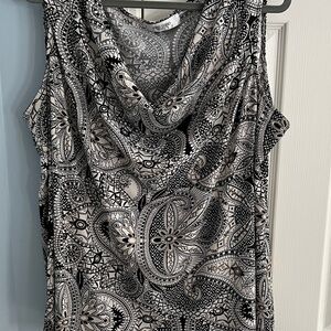 Jones Studio Black and White Paisley Blouse